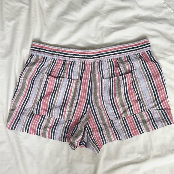 GAP Linen Blend Striped Drawstring Shorts Size Large Summer Beach Casual Preppy - Picture 5 of 7